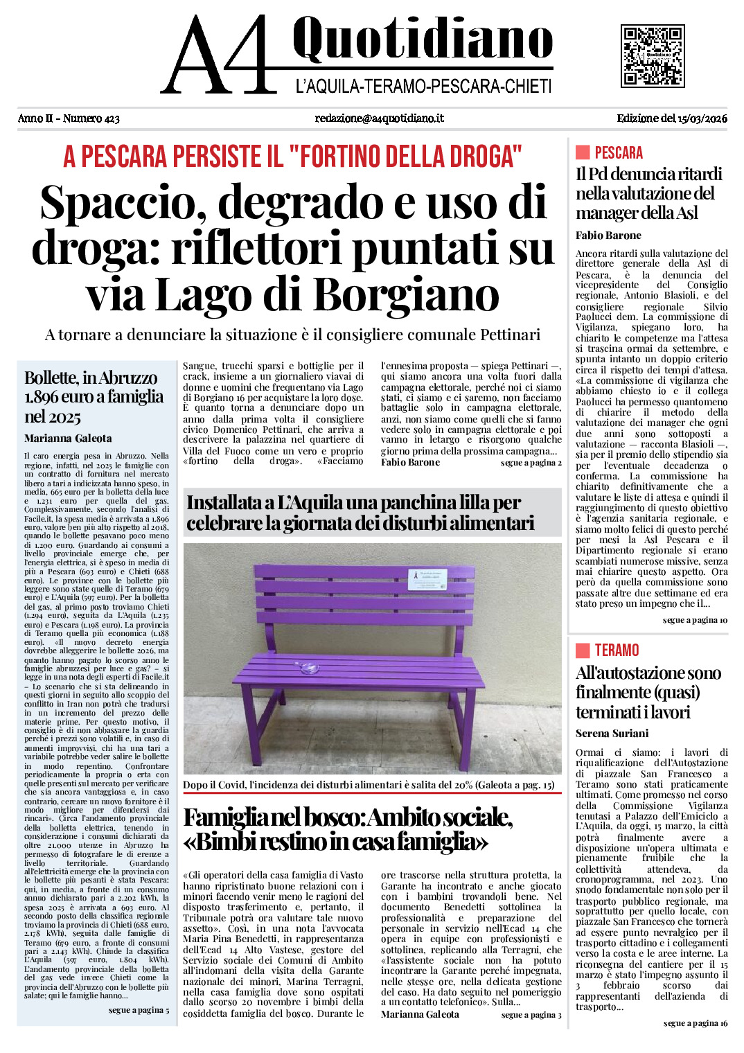 ANNO II - NUMERO 423 - Edizione del 15/03/2026