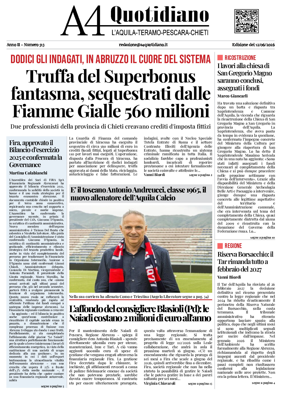ANNO II - NUMERO 513 - Edizione del 12/06/2026