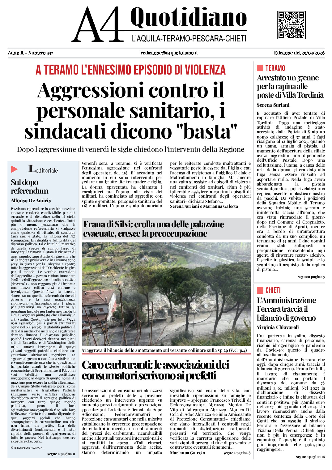 ANNO II - NUMERO 437 - Edizione del 29/03/2026