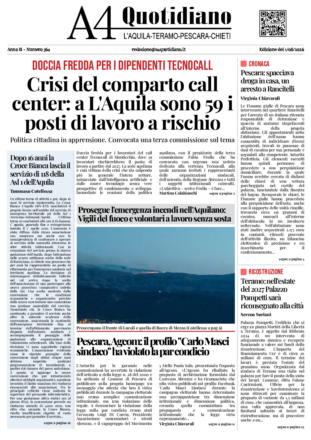 ANNO II - NUMERO 564 - Edizione del 1/08/2026