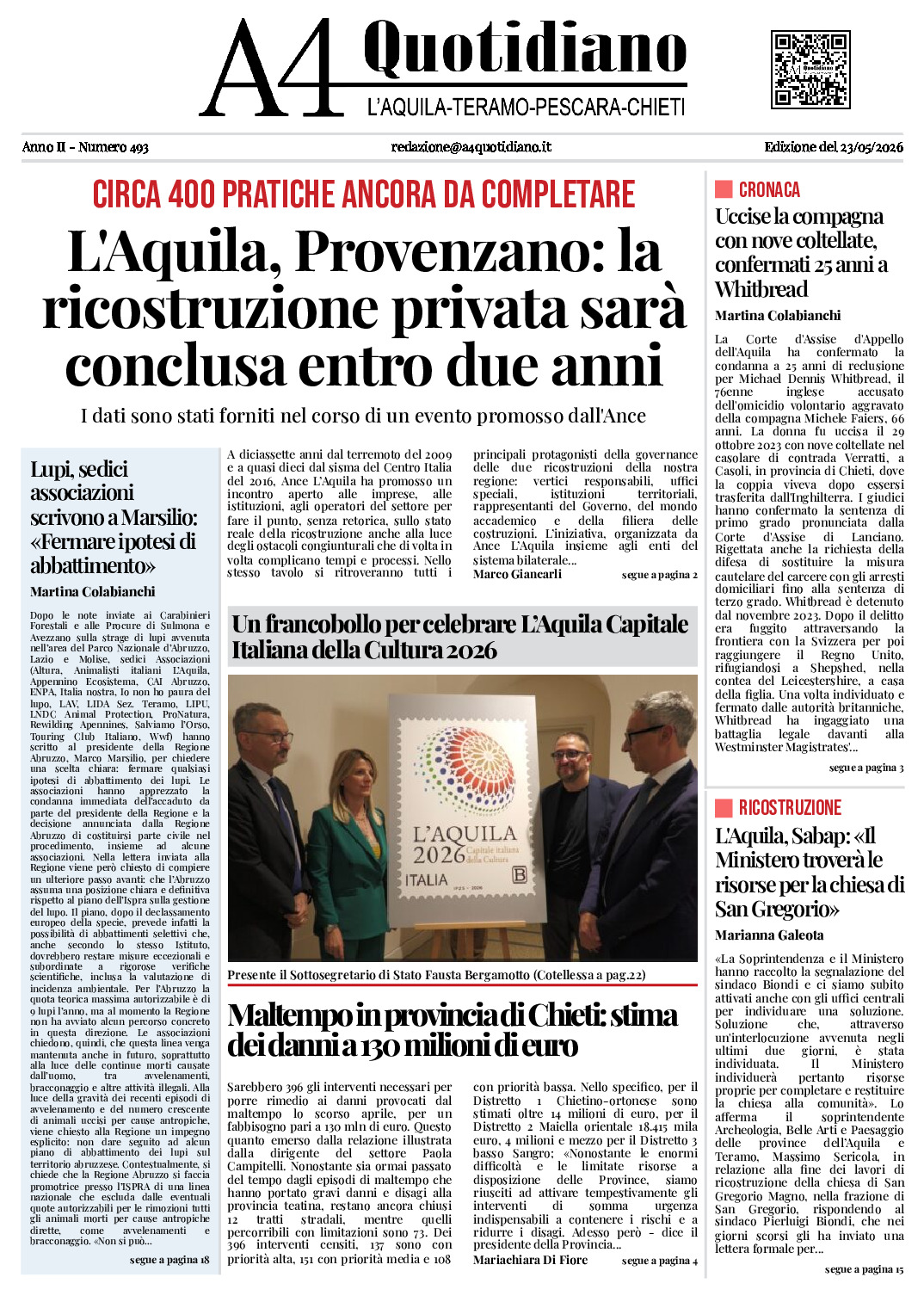 ANNO II - NUMERO 493 - Edizione del 23/05/2026