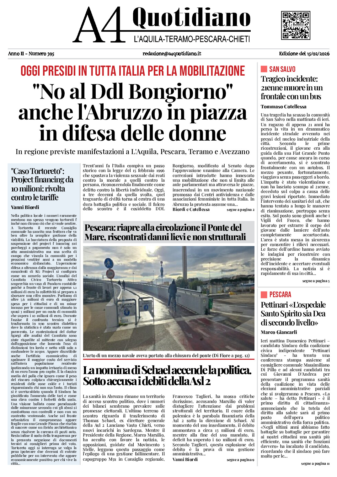 ANNO II - NUMERO 395 - Edizione del 15/02/2026