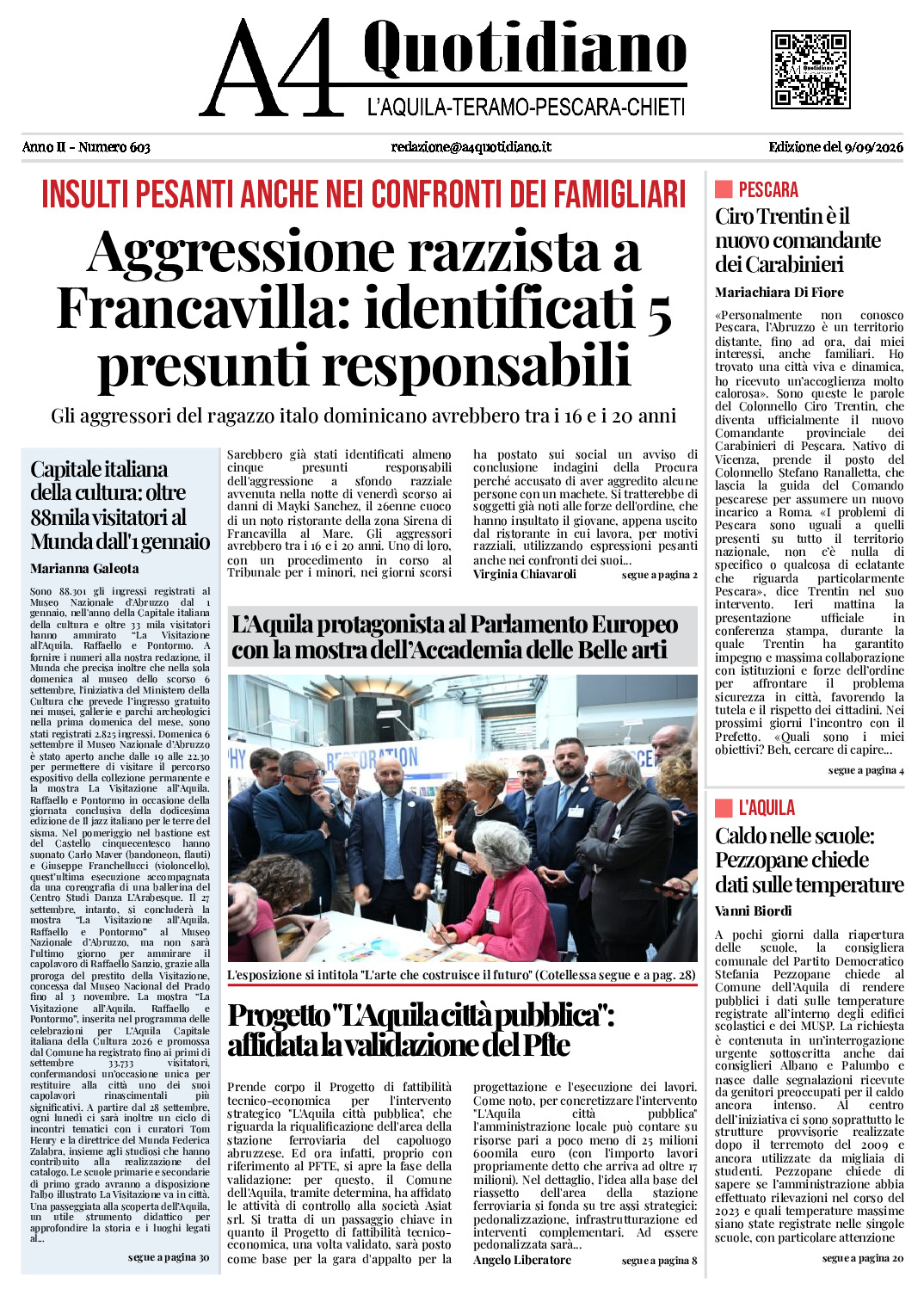 ANNO II - NUMERO 603 - Edizione del 9/09/2026