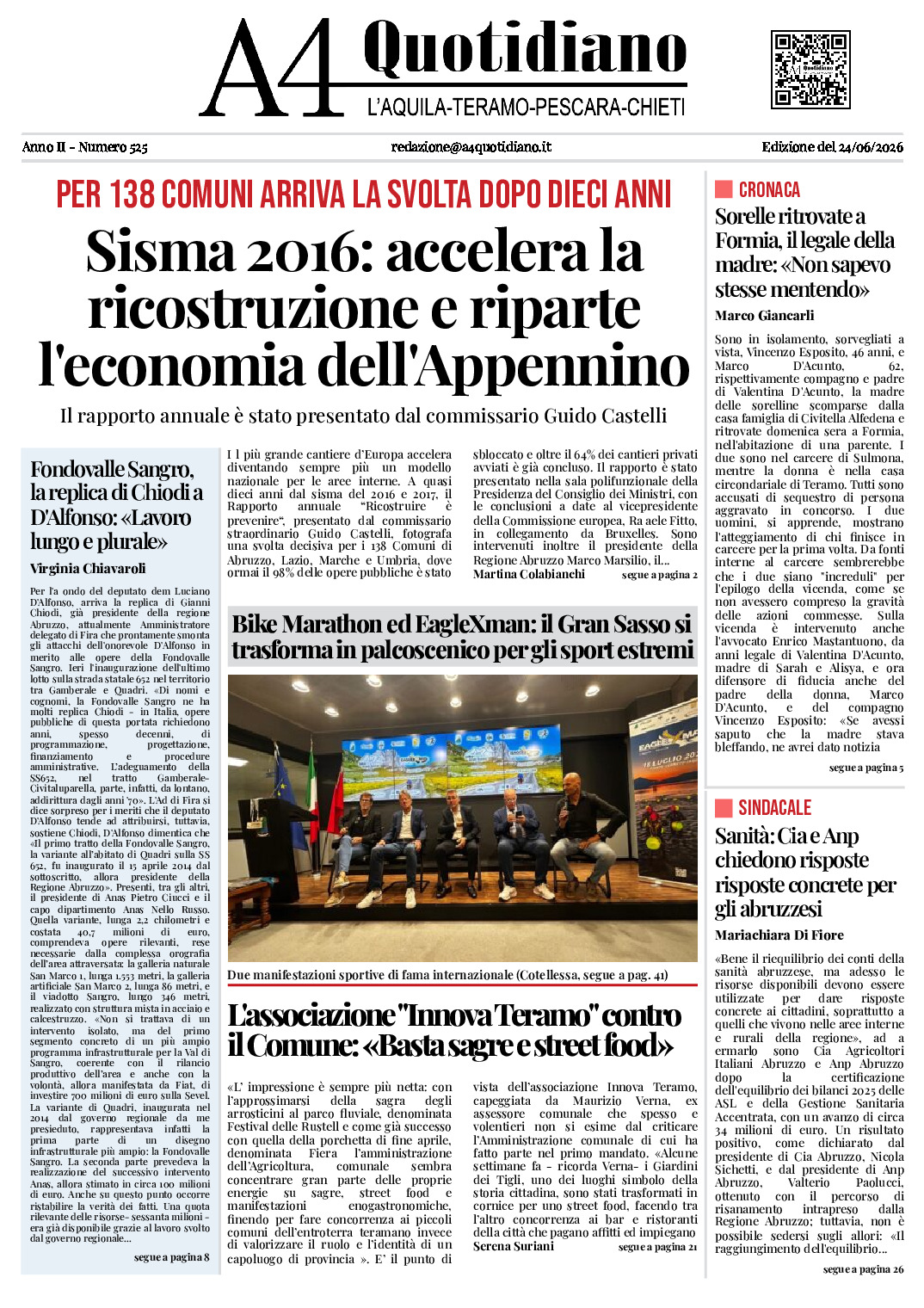 ANNO II - NUMERO 525 - Edizione del 24/06/2026