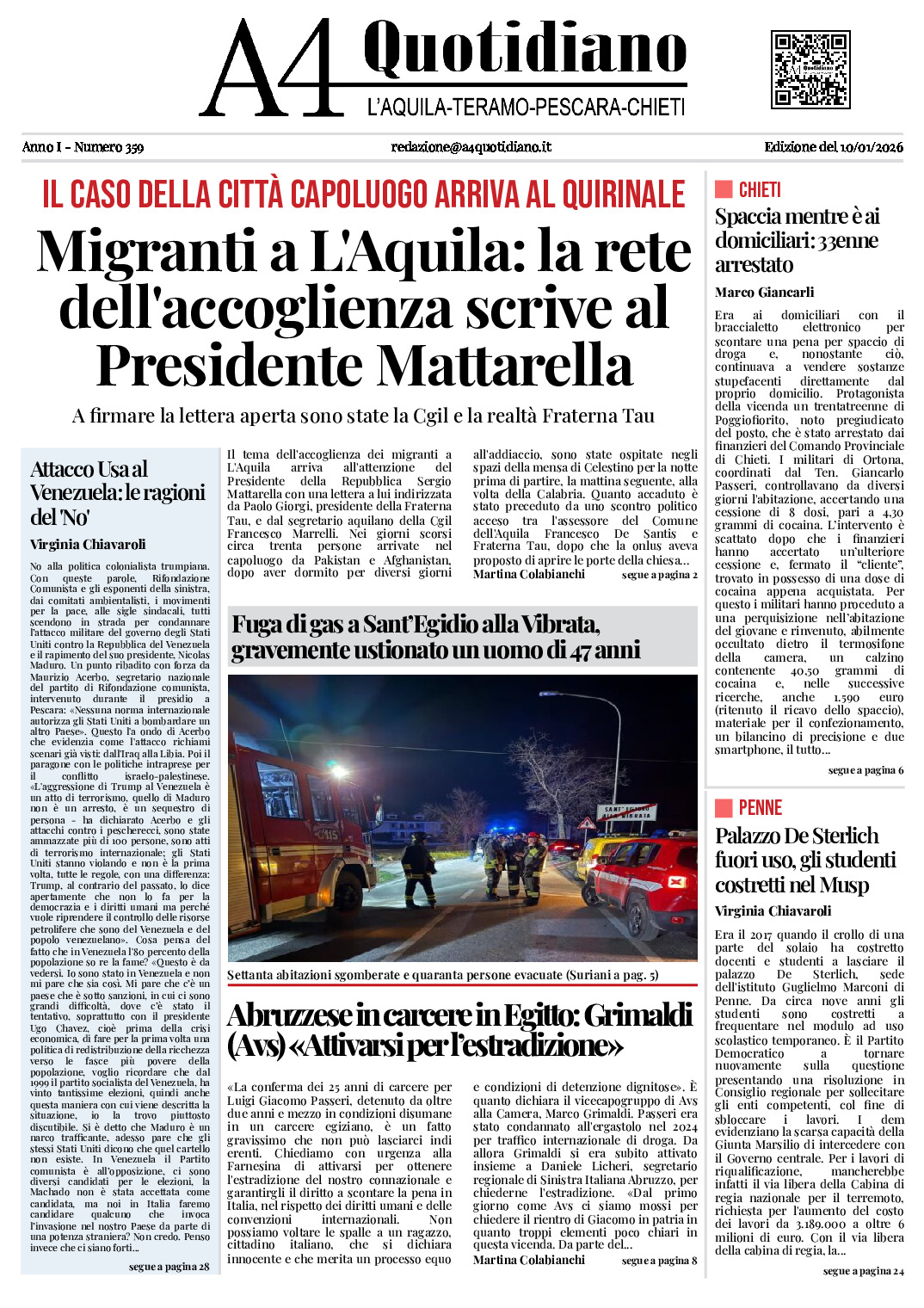 ANNO I - NUMERO 359 - Edizione del 10/01/2026