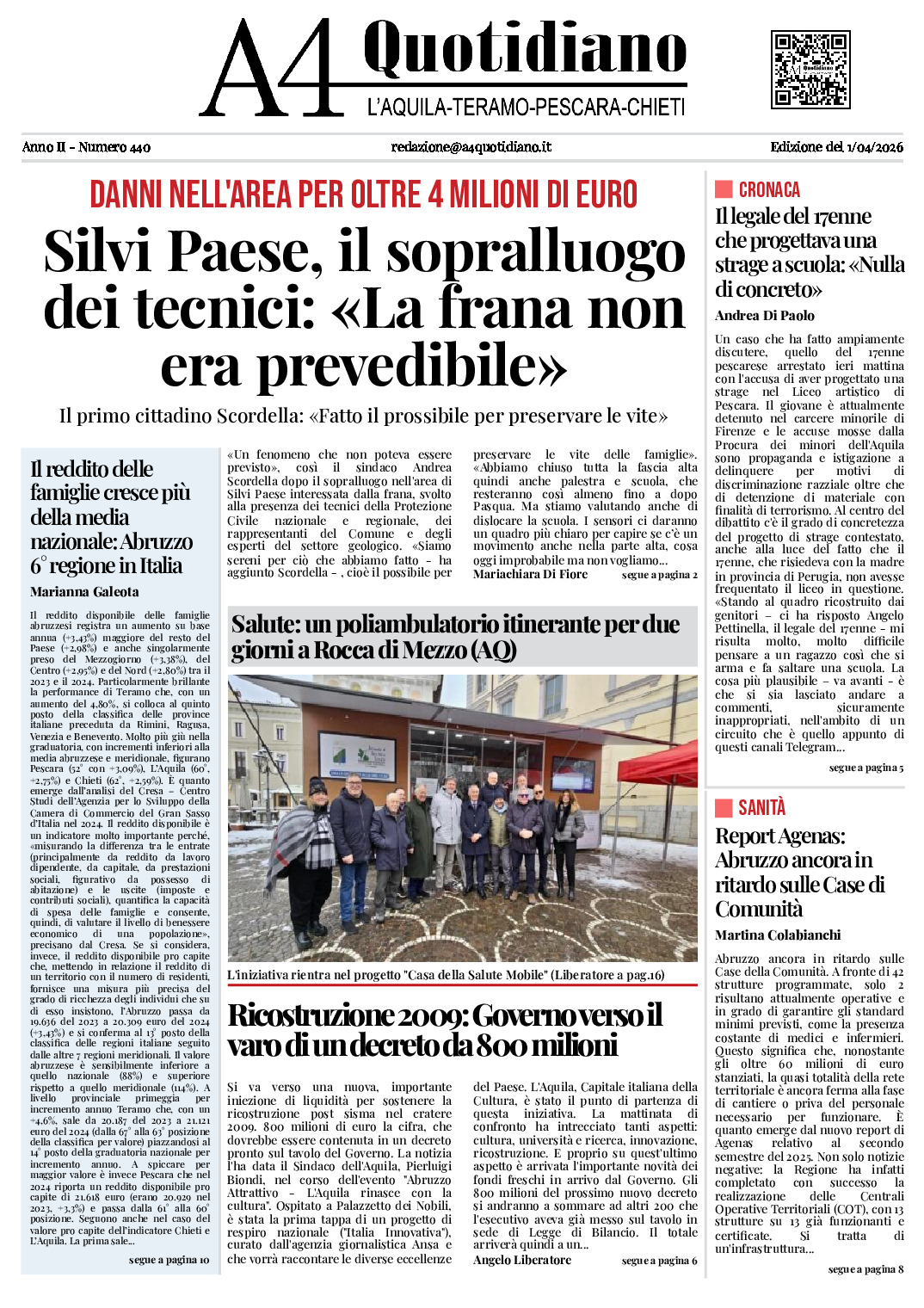 ANNO II - NUMERO 440 - Edizione del 1/04/2026