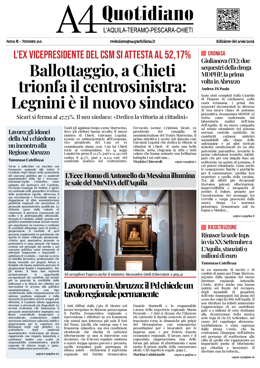 ANNO II - NUMERO 510 - Edizione del 9/06/2026